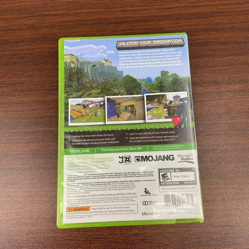 Minecraft Xbox 360 Edition Game NTSC Microsoft Mojang 4J Studios - CIB